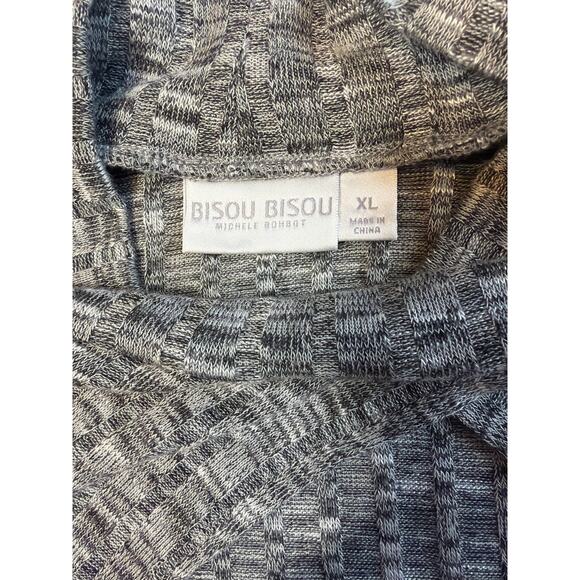 Bisou Bisou Women Cowlneck Cut Out Long Sleeve Gray Xl - Picture 4 of 7